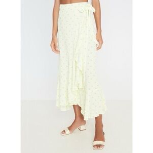Faithfull the Brand Aubrie Wrap Midi Skirt 2 Yellow Floral Resort